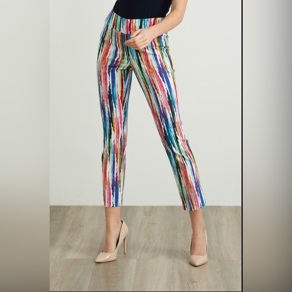 Joseph Ribkoff Multicolor Abstract Print Pants – Size 6